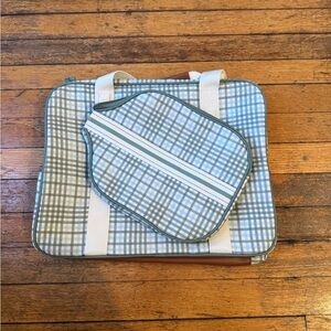 Plaid Blue and White Bag Set